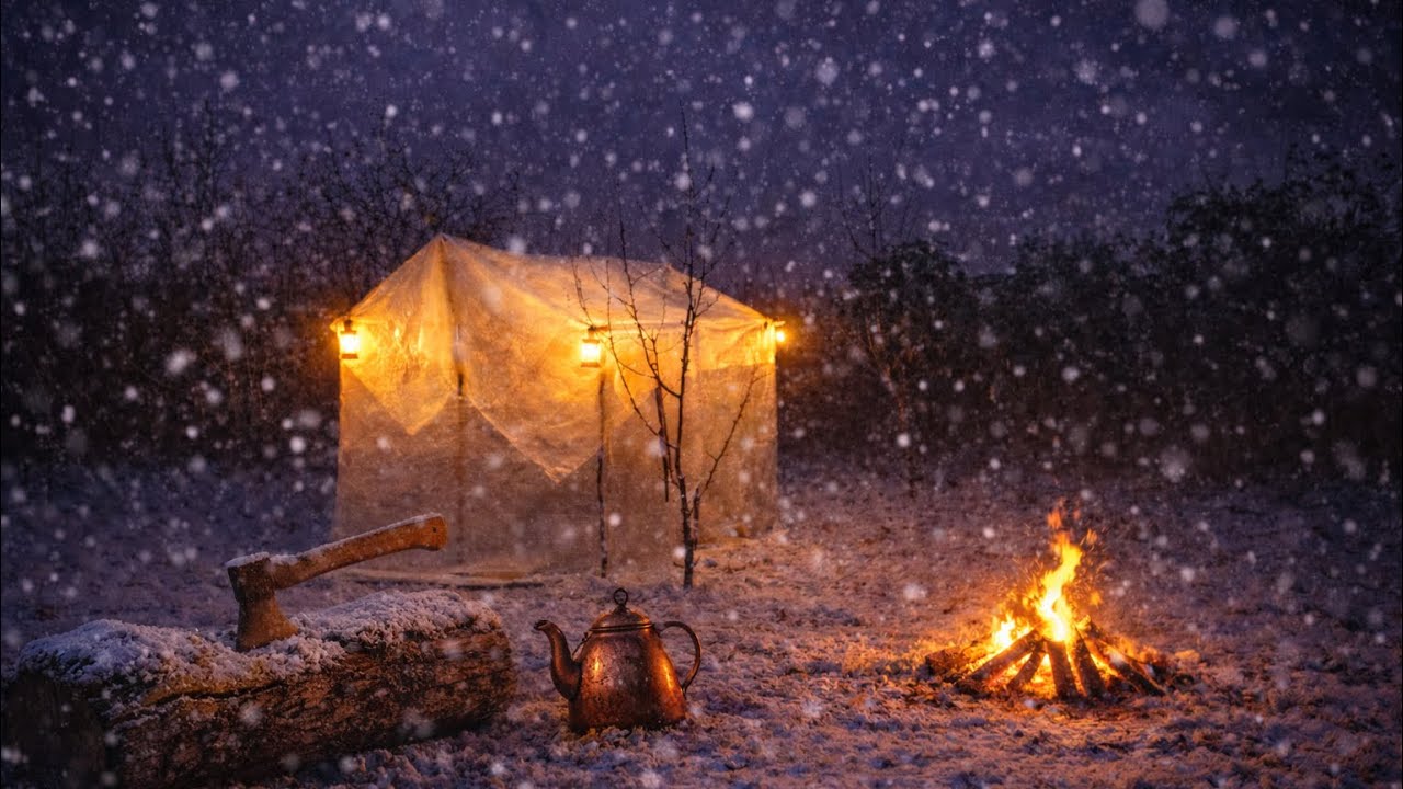 Camp -Stretch Tent Camping - Snow Camping - Tent Camping - Meatballs on a Tray - Greenland