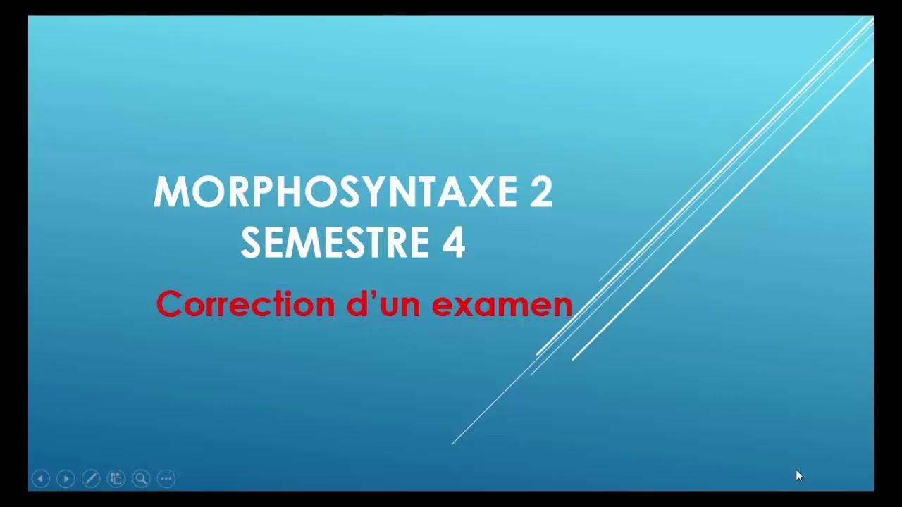 Morphosyntaxe S4 - exercice + correction études françaises