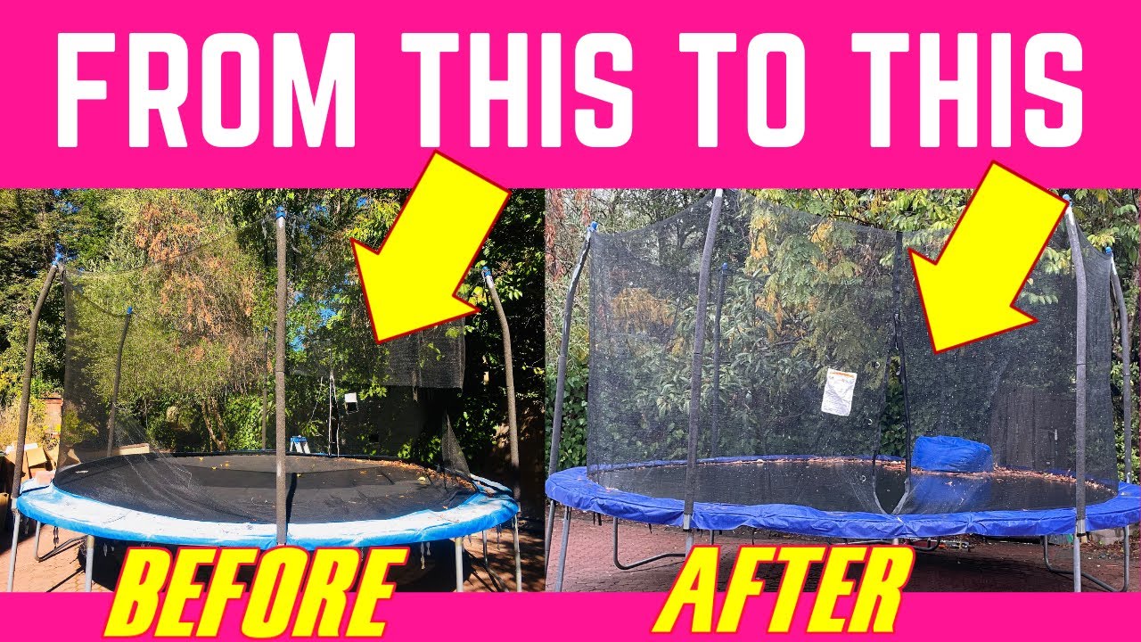 How To Restore A Trampoline - Fitting New Safety Net & Surround Pad