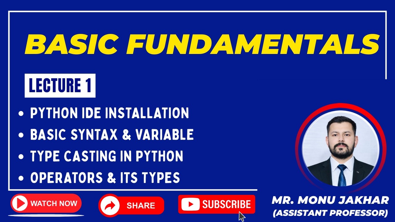 Lecture: 01 Basic Fundamentals | Complete Python Course