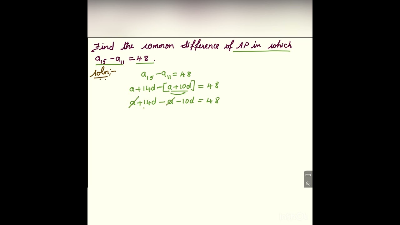 Find the common difference of AP in which a15- a11 i= 48