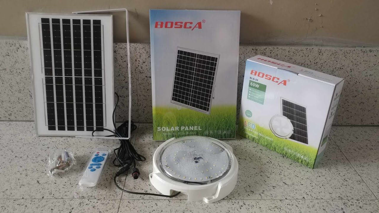 Bosca Solar Ceiling Lights 60Watts with Solar Panel Outdoor 2023