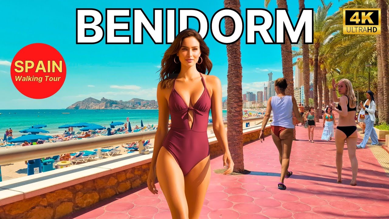 🇪🇦[4K] БЕНИДОРМ, Испания 👙 Прекрасные пляжи, набережная и захватывающие дух виды 🏖 Аликанте