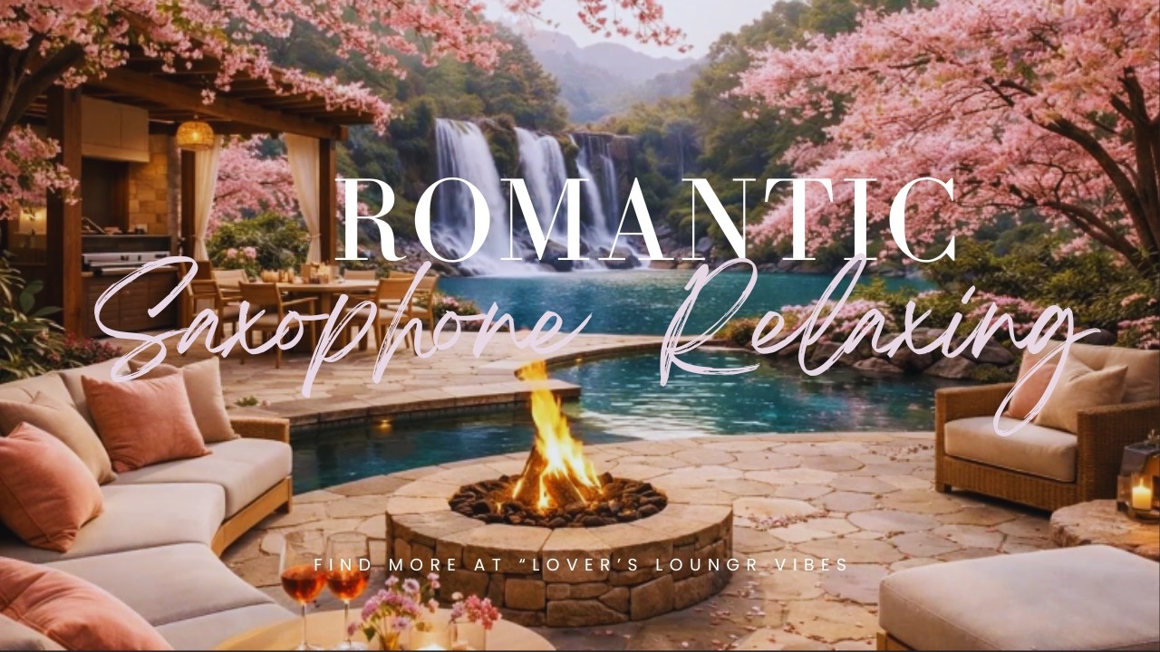 Romantic Relaxing Saxophone Music with Waterfalls | Piano & Soft Strings