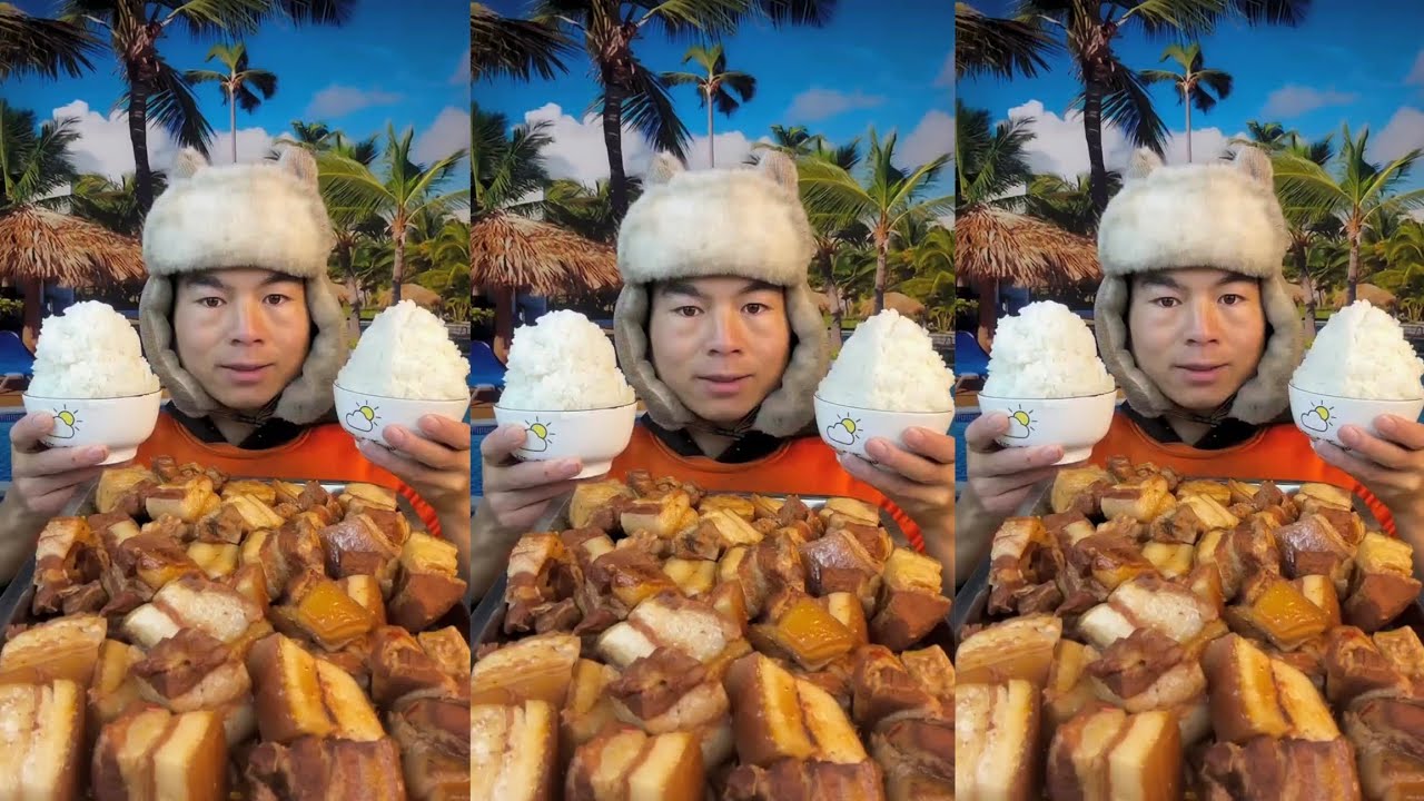 Yummy #89 : Eat roll belly braised pork belly 😋😋 #mukbang #food #porkbelly #yummyfood