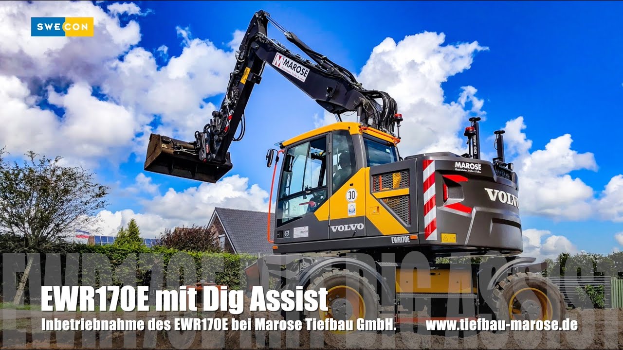 Volvo EWR170E. Erster Einsatz mit Dig Assist bei Firma Marose.