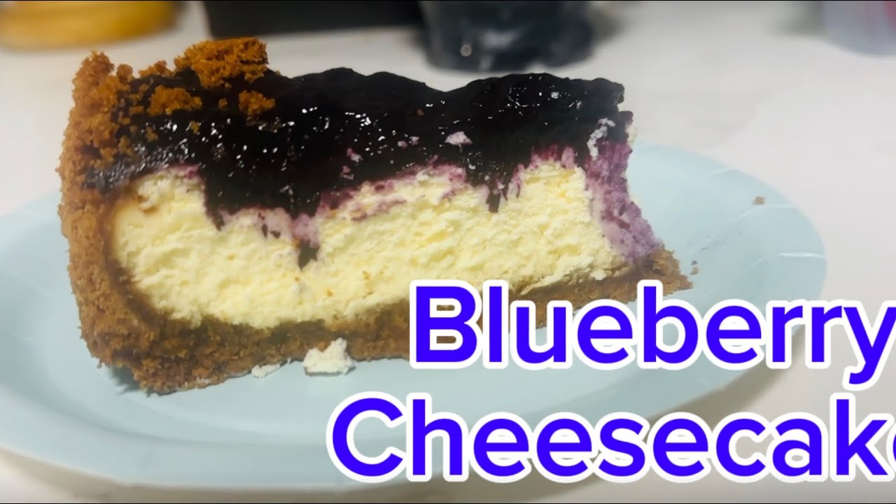 Creamy Biscoff Cheesecake with Blueberry Topping |Blueberry Cheesecake Receipie Oven Baked