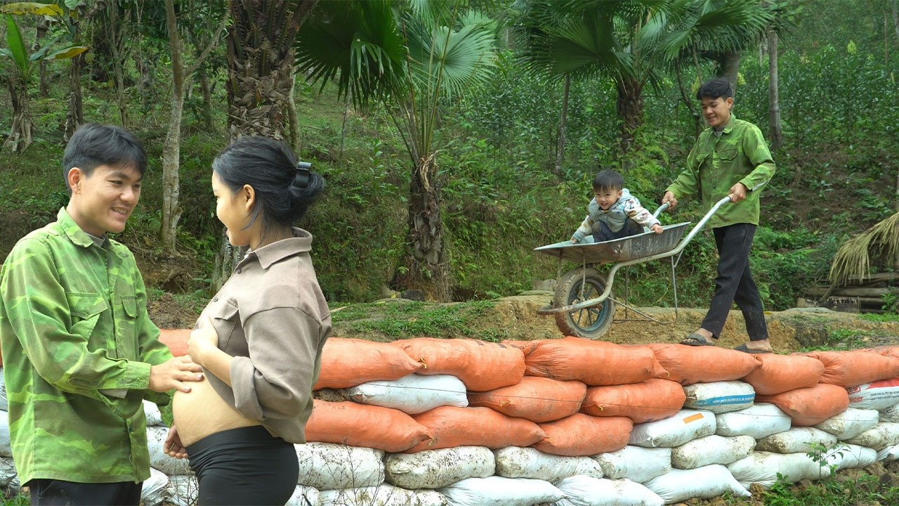 Building a Sturdy Earthen Fence – Minh Kien Cuong Gathers Bagfuls of Earth to Erect the Wall