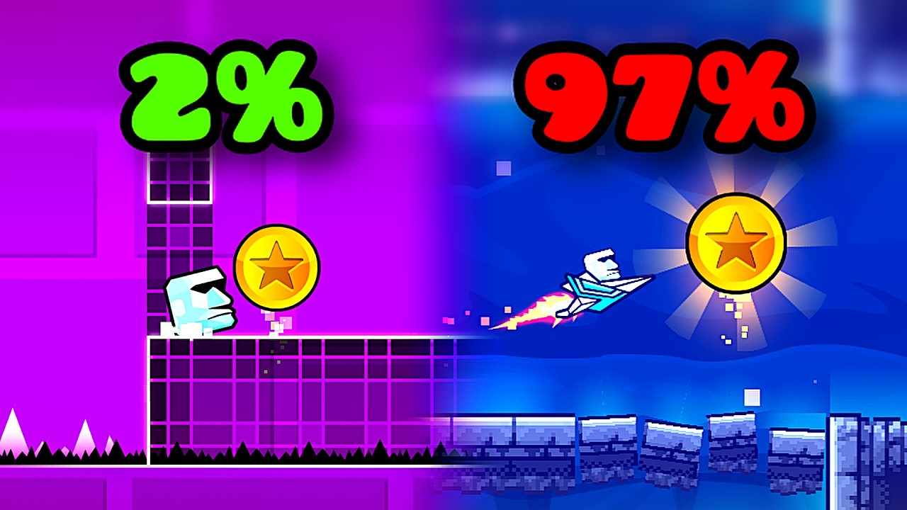 Schaffe ich ALLE Geometry Dash Level mit JEDER Coin in 1 ATTEMPT?!