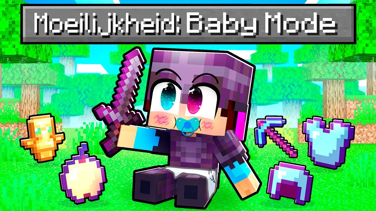 Minecraft Maar het is BABY Moeilijkheid!