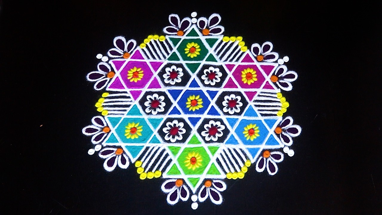 Easy morning காலைக் கோலம் kolam By AnithaRangoli|🌼rangoli || 🌺Kolam ||🌻Muggulu