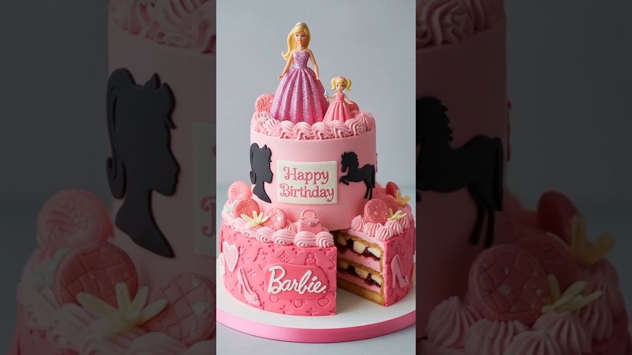 Die Barbie Torte, die jeder haben will pink, glamour&ouml;s und voller Style #BarbieTorte #BirthdayCake