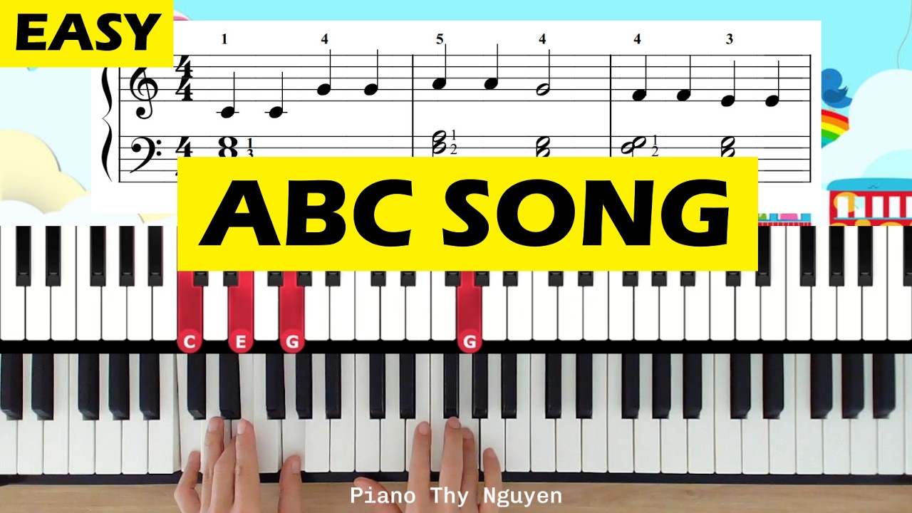 ABC song - Piano Tutorial [ EASY ]