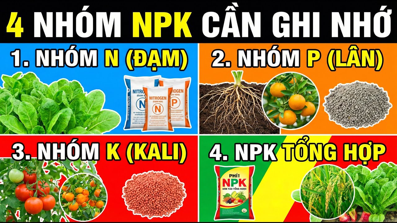 PHÂN BÓN NPK TỐT NHẤT | PHÂN LOẠI 4 NHÓM NPK CẦN GHI NHỚ | THƯ VIỆN NÔNG NGHIỆP