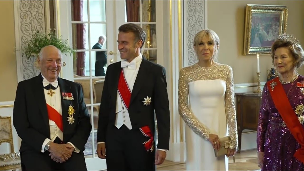 King Harald V of Norway holds state banquet for President Emmanuel Macron of France 2025