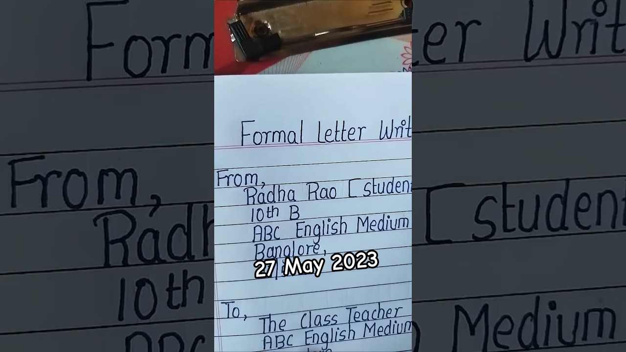 Formal letter for students. #shorts