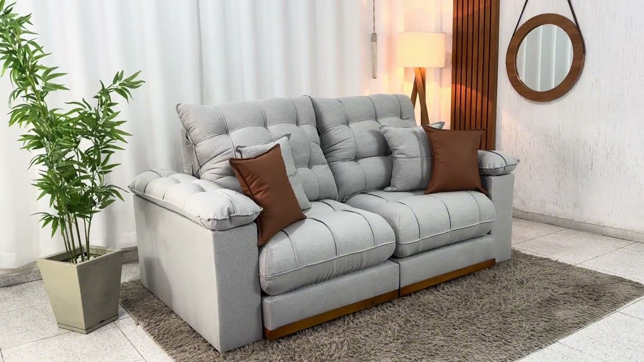 Sofá Retrátil Reclinável Verona 2.00m Linho D28 Soft - Molas Ensacadas