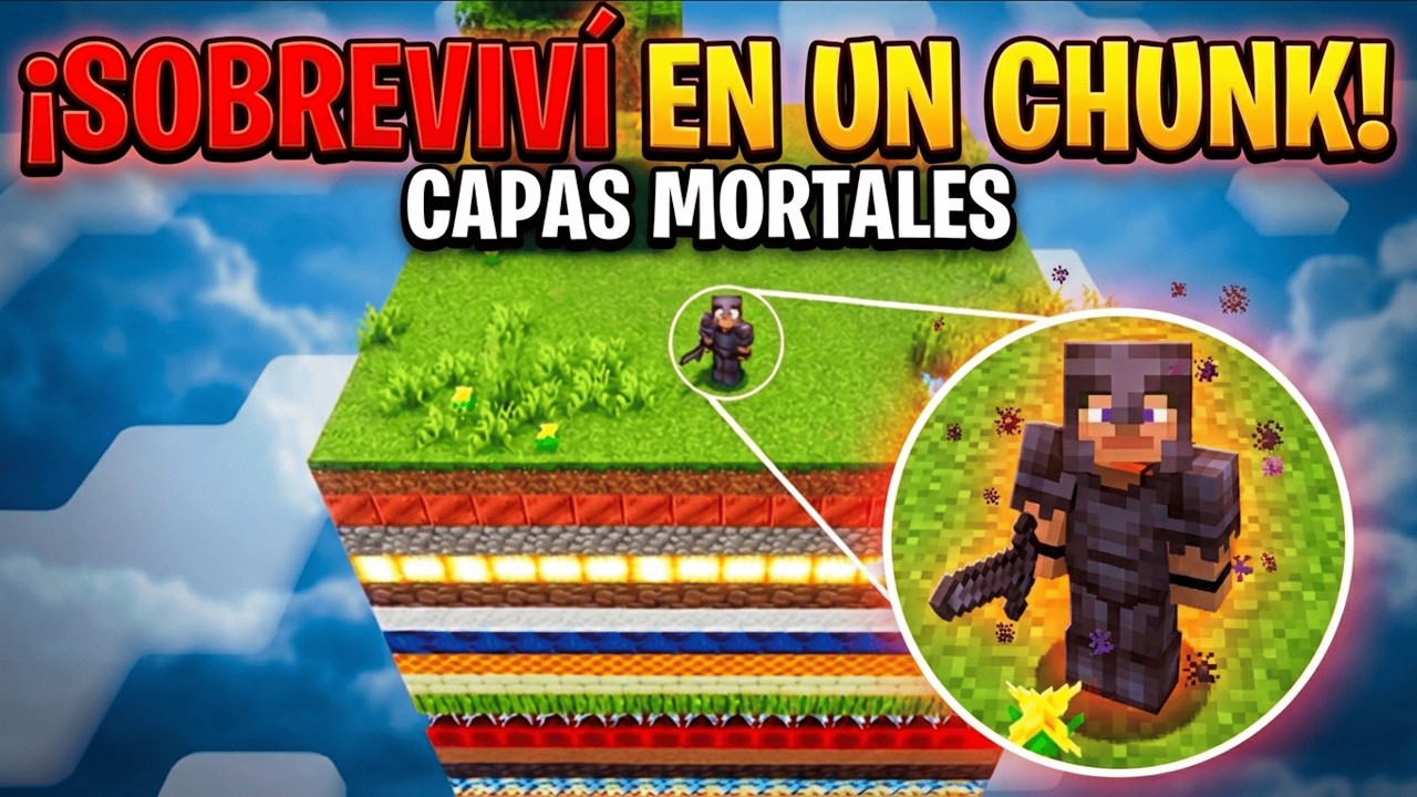Sobreviví en un CHUNK en Minecraft… pero cada CAPA era DIFERENTE 😱