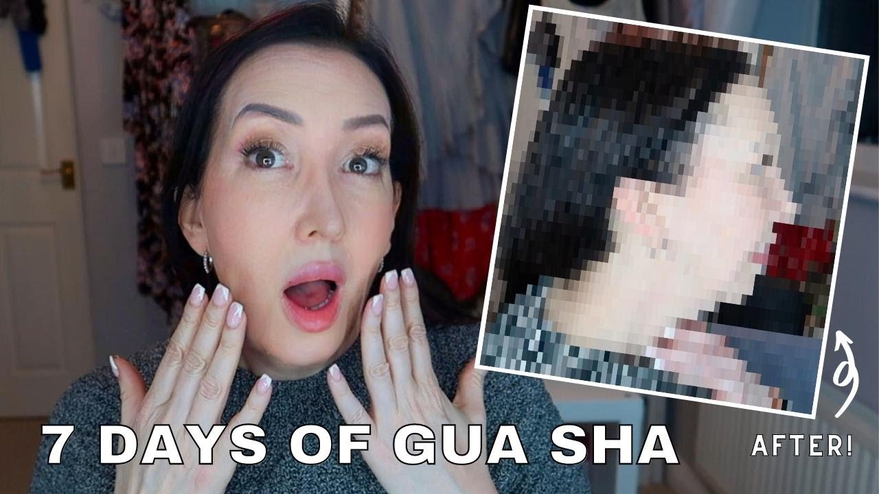 7 DAYS OF GUA SHA - Before and After - Double Chin removal - Does it work?