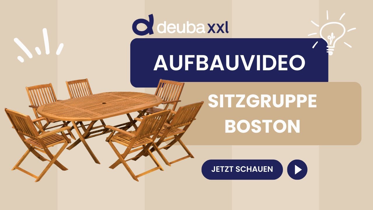 Aufbauvideo - CASARIA® Garten-Sitzgruppe Boston 7-tlg Akazienholz
