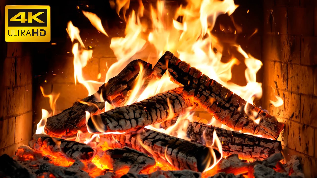 🔥 Камин с треском дров 24/7 LIVE — уютный огонь для спокойного сна (Fireplace 4K)