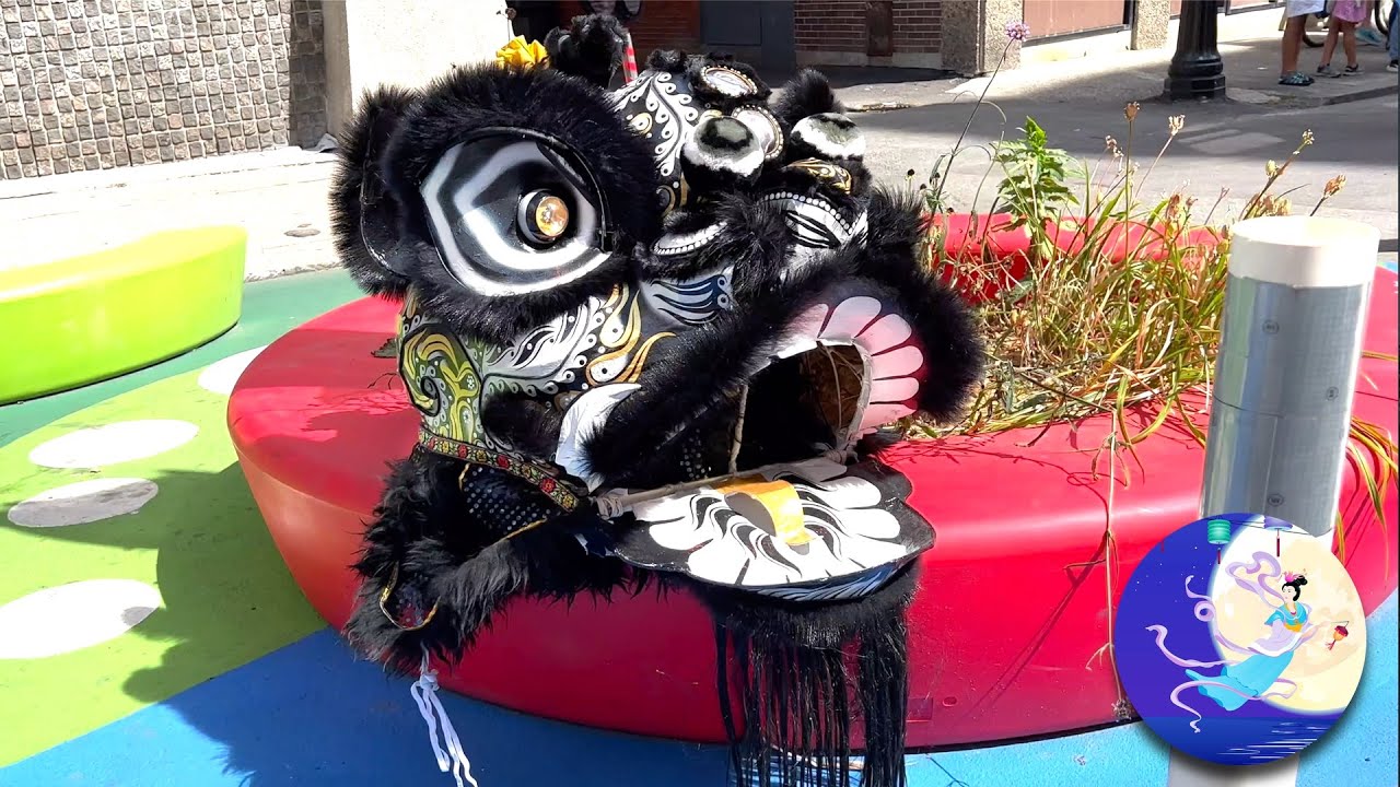2022 Street Performance Hung Gar Kung Fu Lion Dance Chinatown Boston August Moon Festival Event 舞獅