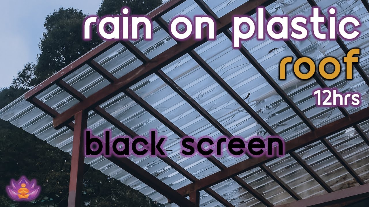 [Black Screen] Rain on Plastic Roof No Thunder | Rain Ambience | Rain Sounds for Sleeping