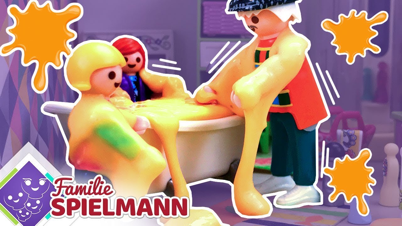 SCHLEIM CHAOS im Badezimmer - Playmobil Geschichten für Kinder Familie Spielmann