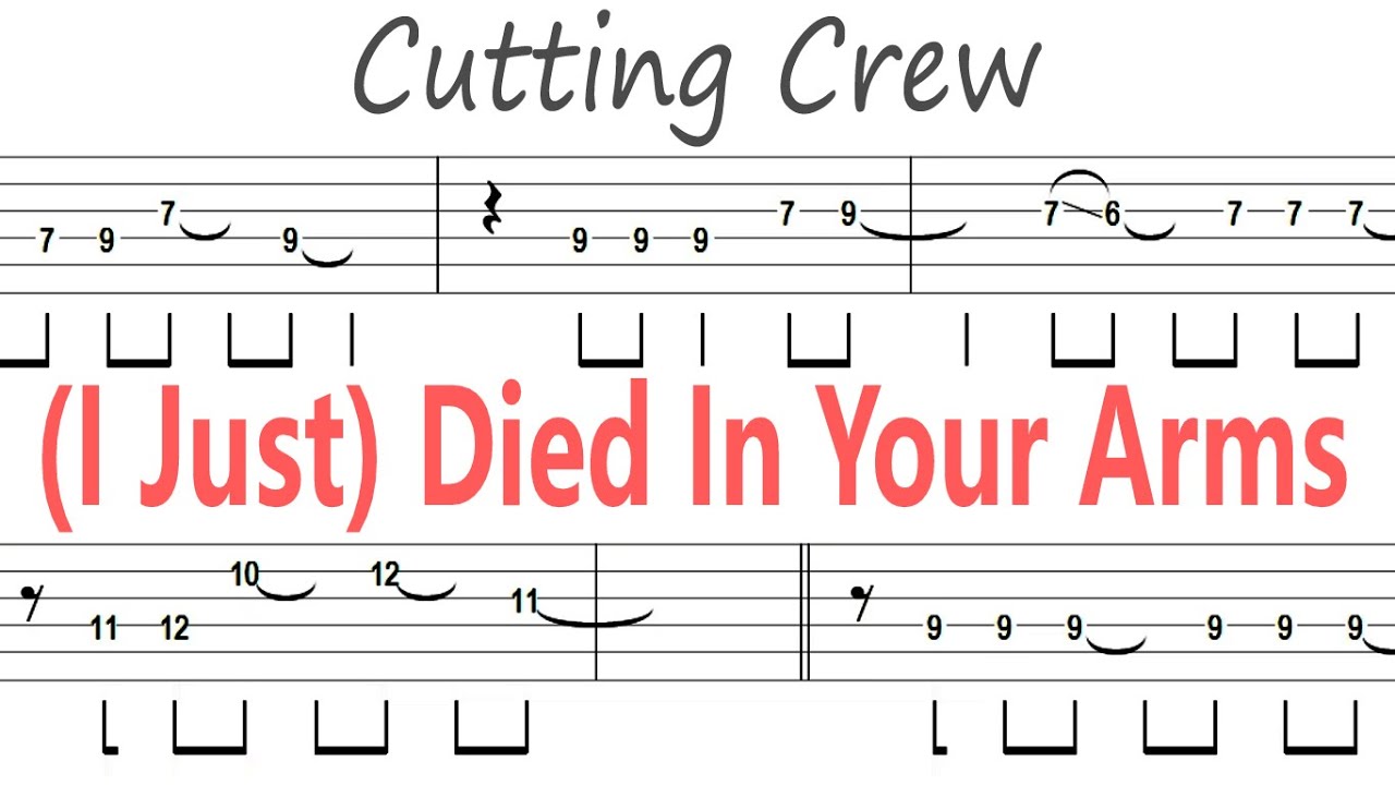 Cutting Crew - (I Just) Died In Your Arms / Guitar Solo Tab+BackingTrack