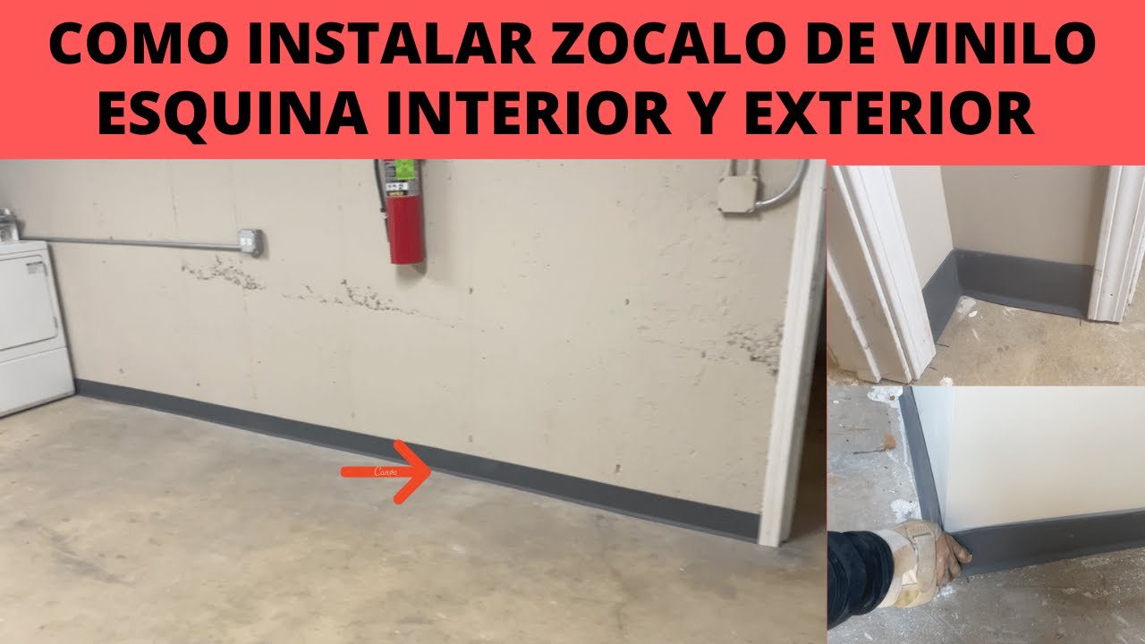 COMO INSTALLAR ZOCALO DE VINILLO .  ESQUINA INTERIOR Y EXTERIOR