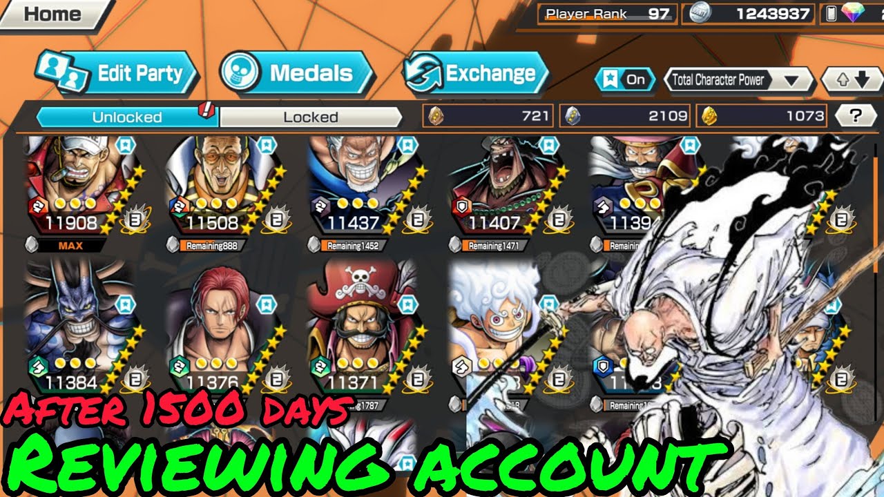 Reviewing my account after 1500 days🤯 | One Piece Bounty Rush | OPBR
