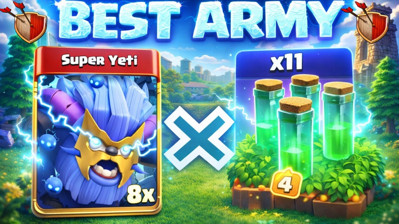COC SUPER YETI ATTACK STRATEGY WITH ROYAL CHAMPION WALK - PERFECT & CONTROLLED STRATEGY #clashofclan