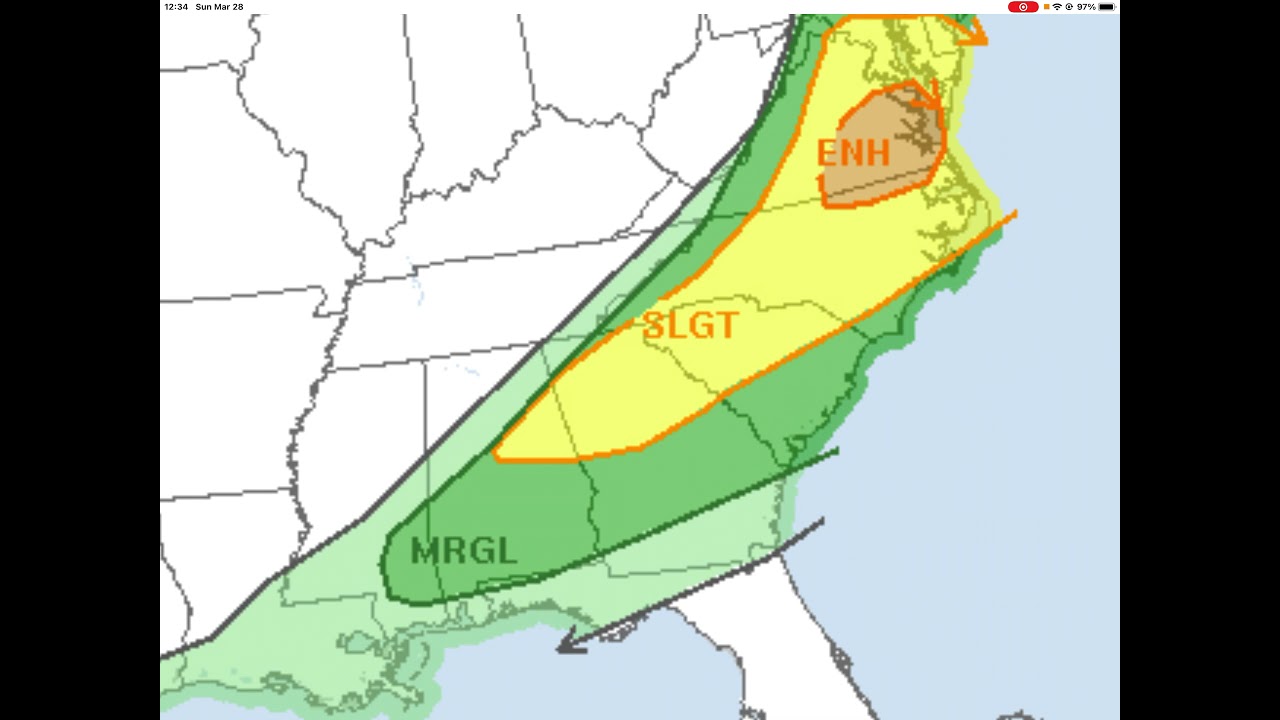 Marginal, Slight And Enhanced Risk For The Southeast And Mid-Atlantic