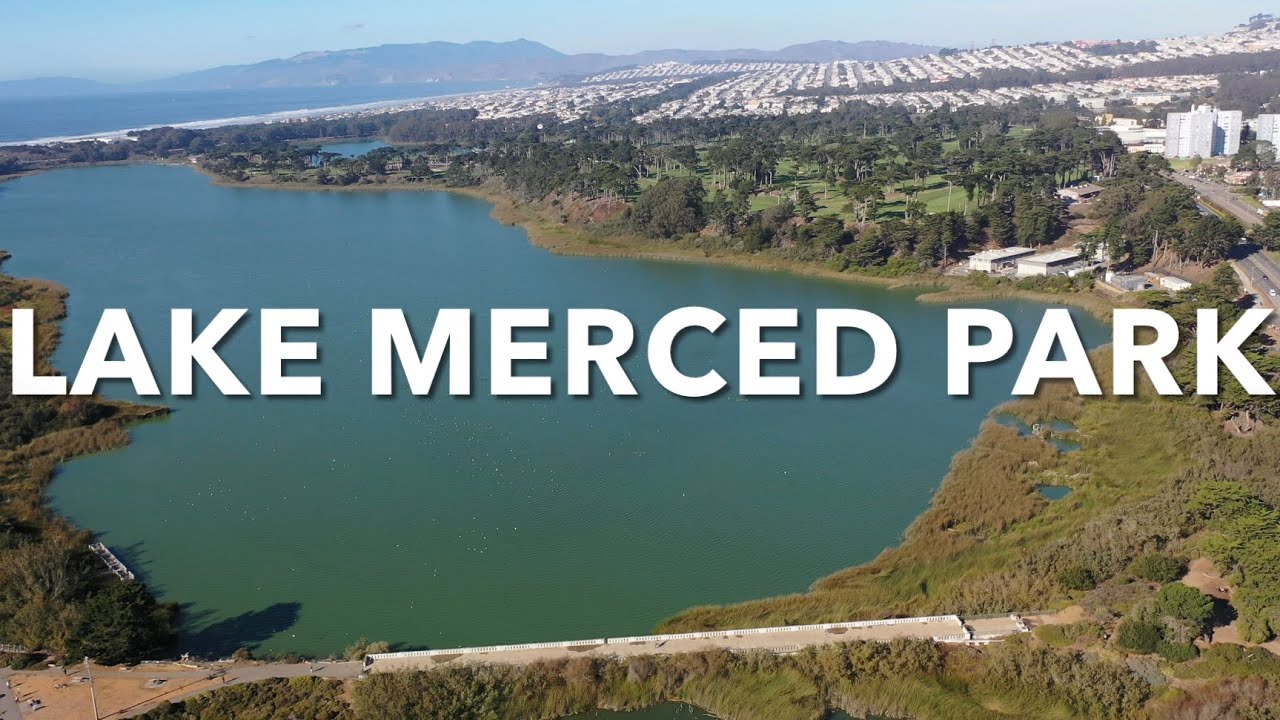 Tour of Lake Merced park from the sky