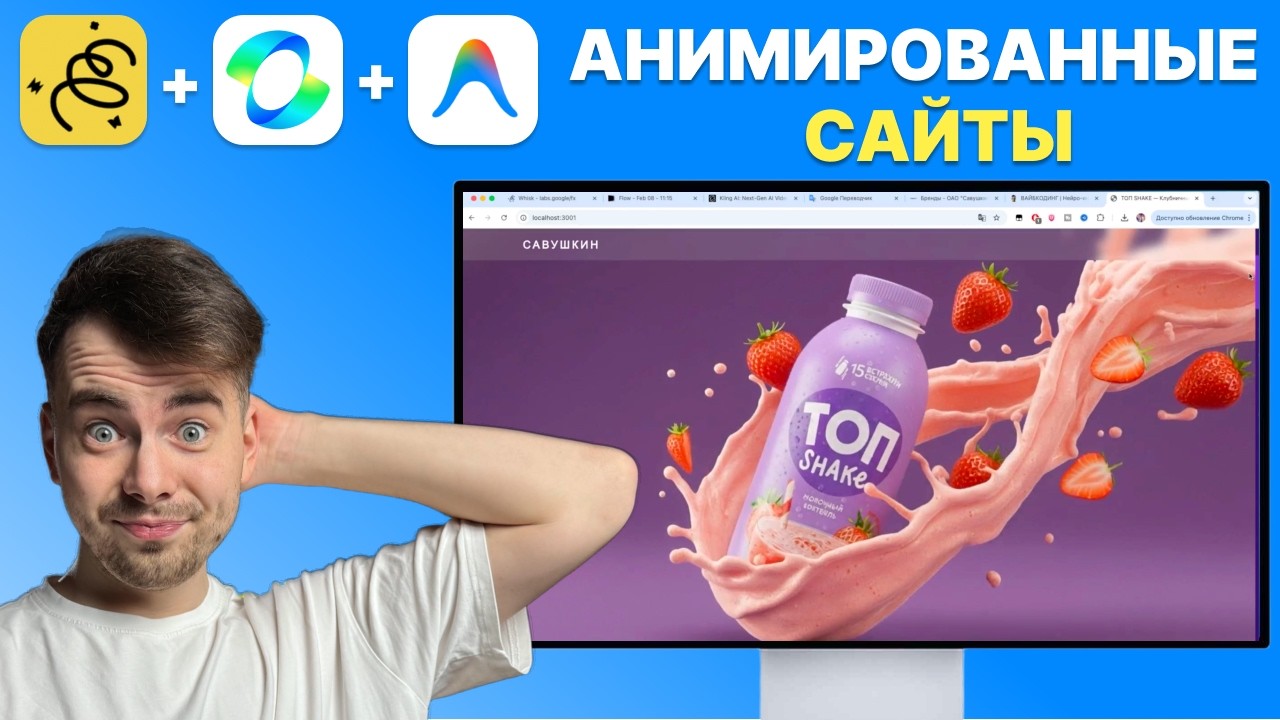 Cделал АНИМИРОВАННЫЙ сайт за 10 минут в АНТИГРАВИТАЦИИ