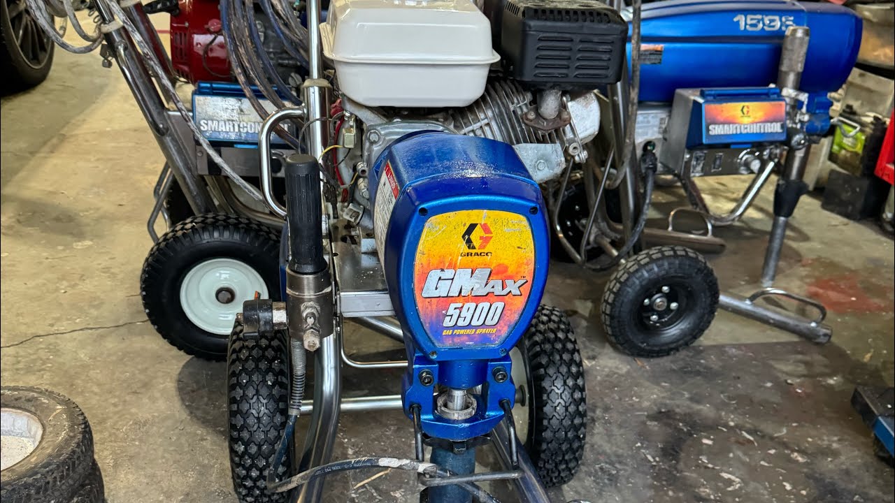 Graco airless 5900 sprayer refurbished and take apart. clean