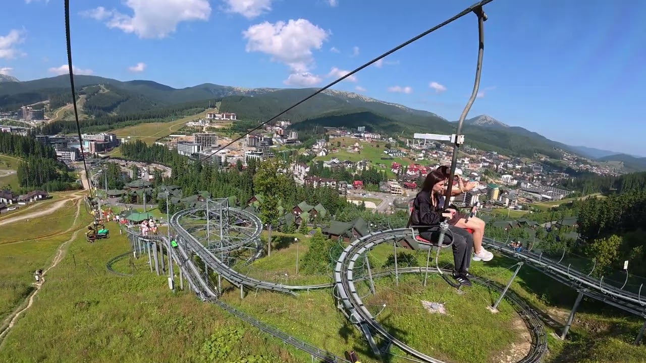 POV Cairlift Ride Down Bukovel Mountain | Carpathian Vibes