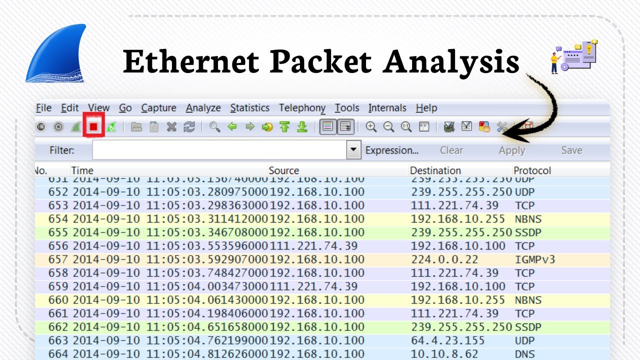 Как перехватить Ethernet-пакеты в Wireshark