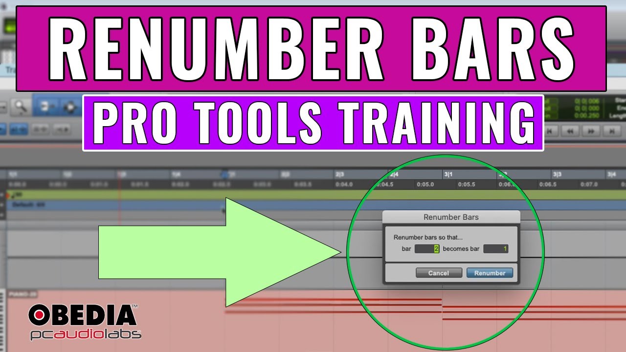 Renumber Bars in Pro Tools -- OBEDIA.com Pro Tools Training