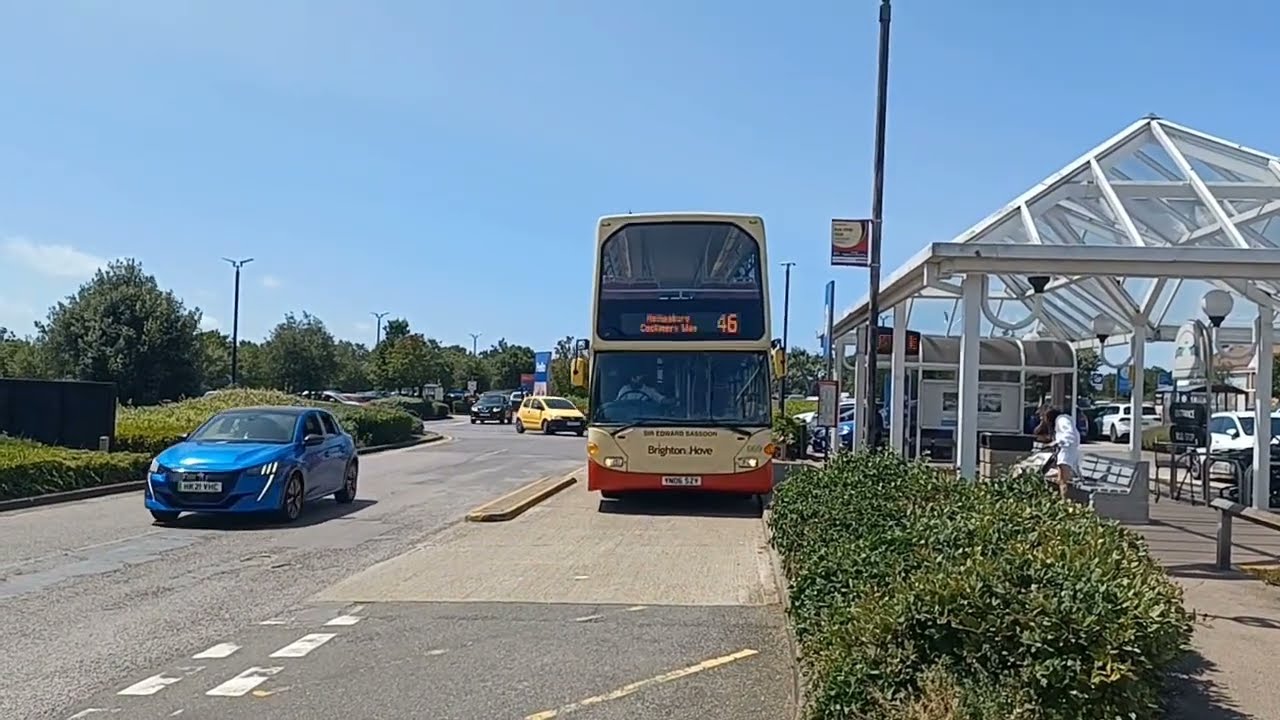 Few buses at Holmbush centre in Shoreham-by-Sea