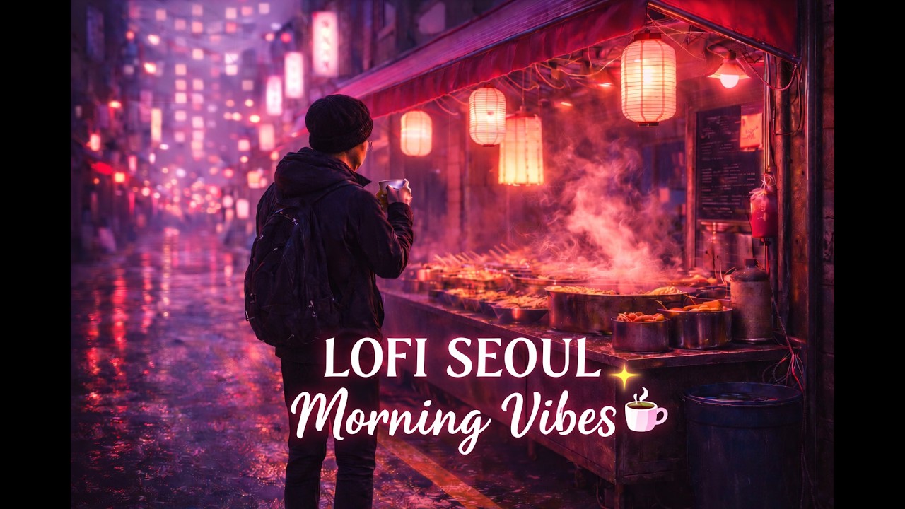 Morning Vibes ☕ Lo-Fi Beats for Focus & Calm | Rainy Seoul Study Ambience (30-Minute Mix)