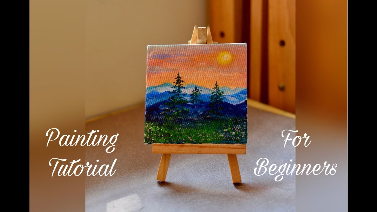 Step by Step Acrylic Painting on Mini Canvas for Beginners - Paintastic Arts