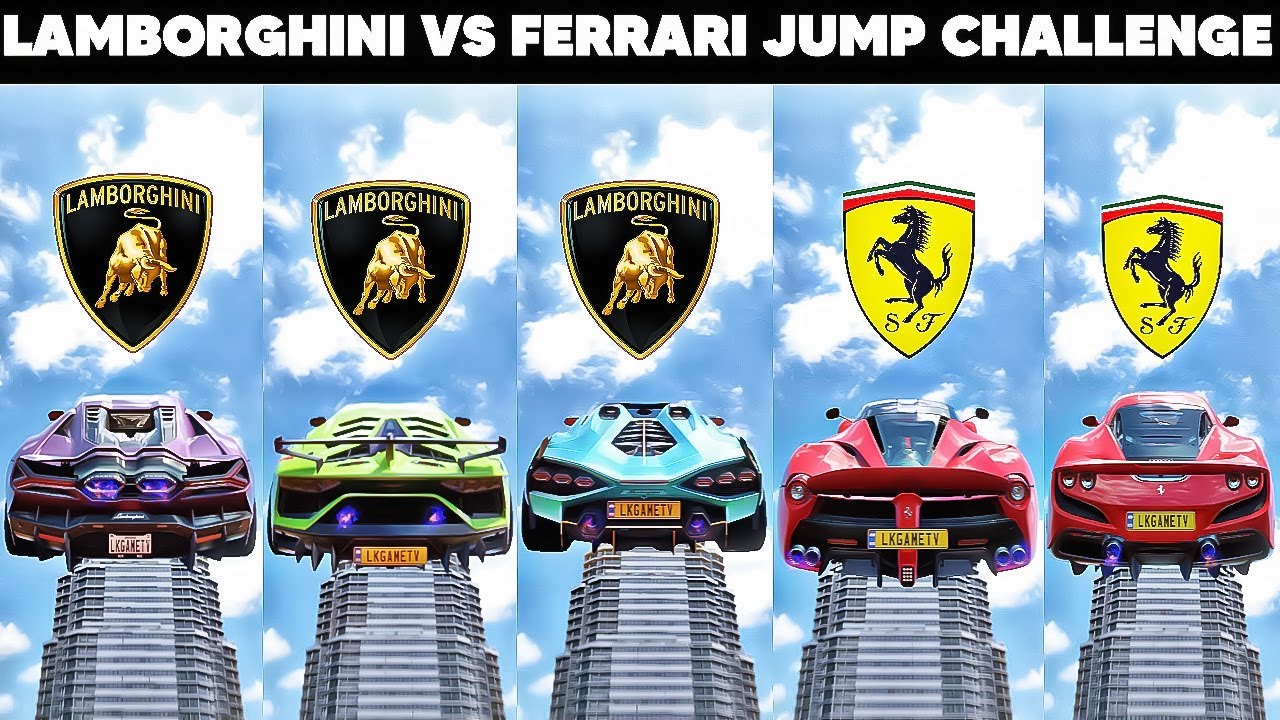 Какие автомобили Lamborghini и Ferrari могут перепрыгивать через здания? Давайте узнаем.