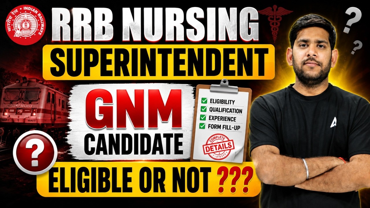 RRB Nursing Superintendent Vacancy 2026 | RRB Nursing Superintendent Eligibility 2026 | By Vivek Sir