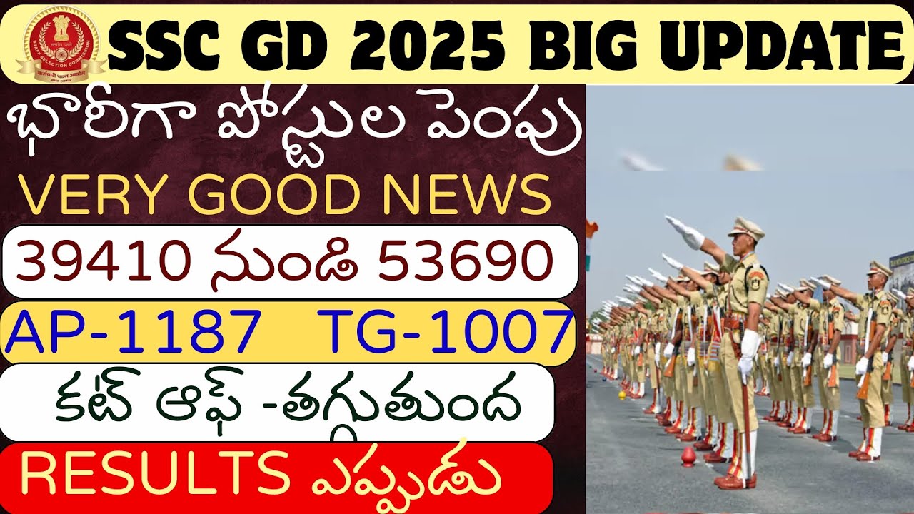 SSC GD 2025 Vacancy Big Update || 53690 పోస్ట్ లకు పెంపు|| Cut Off Low || Results