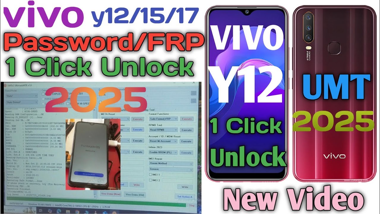 Vivo y12,y15,y17 Latest Security Mobile Unlock/Frp Bypass With Umt|Very High Security|#vivekvlog024
