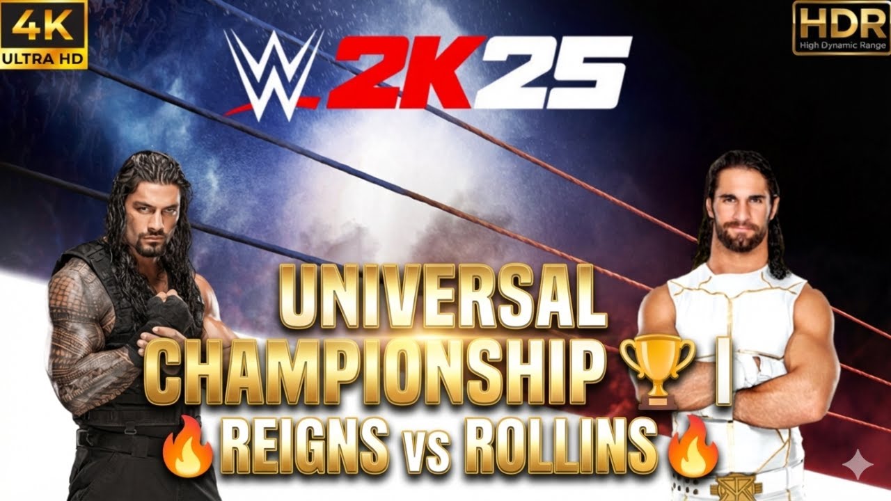 Roman Reigns vs Seth Rollins – Universal Championship | No Commentary | WWE 2K25 4K HDR