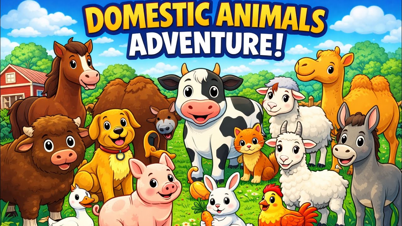 “Domestic Animal Adventures 🐶🐱🐰 | Fun Learning for Kids”