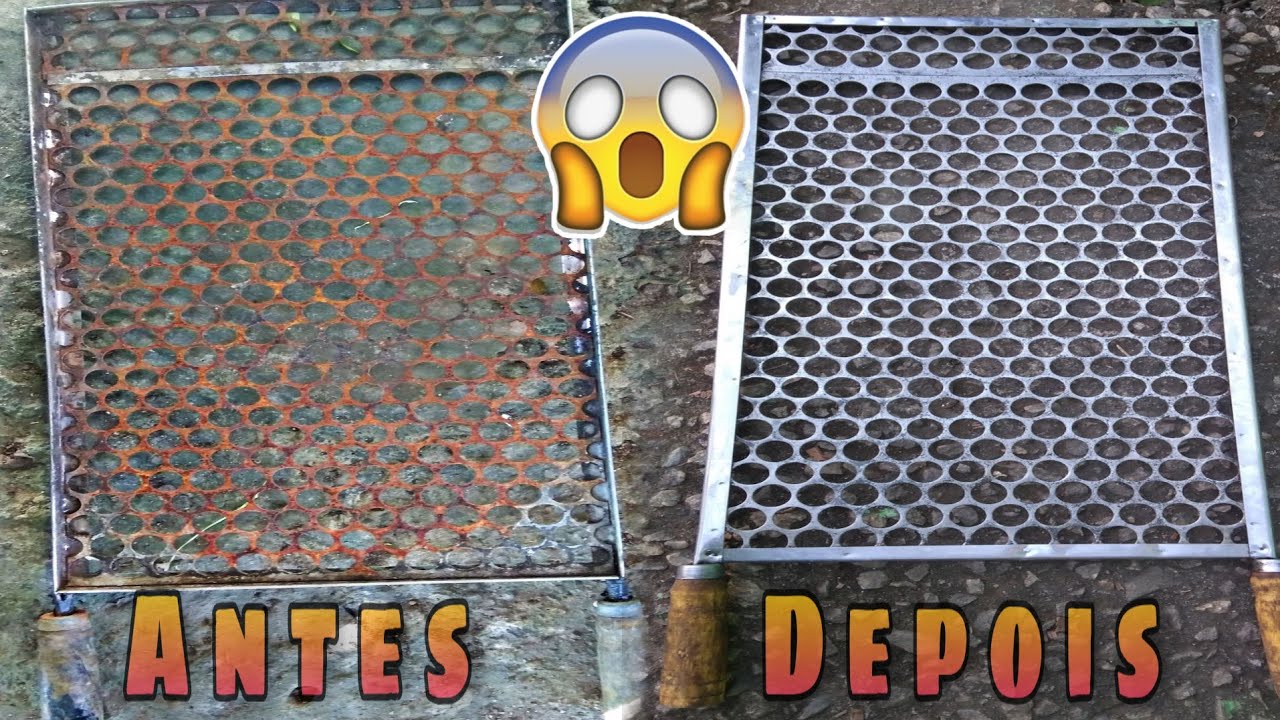 como tirar ferrugem de grelha de churrasqueira com eletrólise.