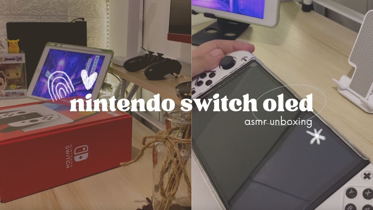 nintendo switch oled unboxing + accessories 📦✨